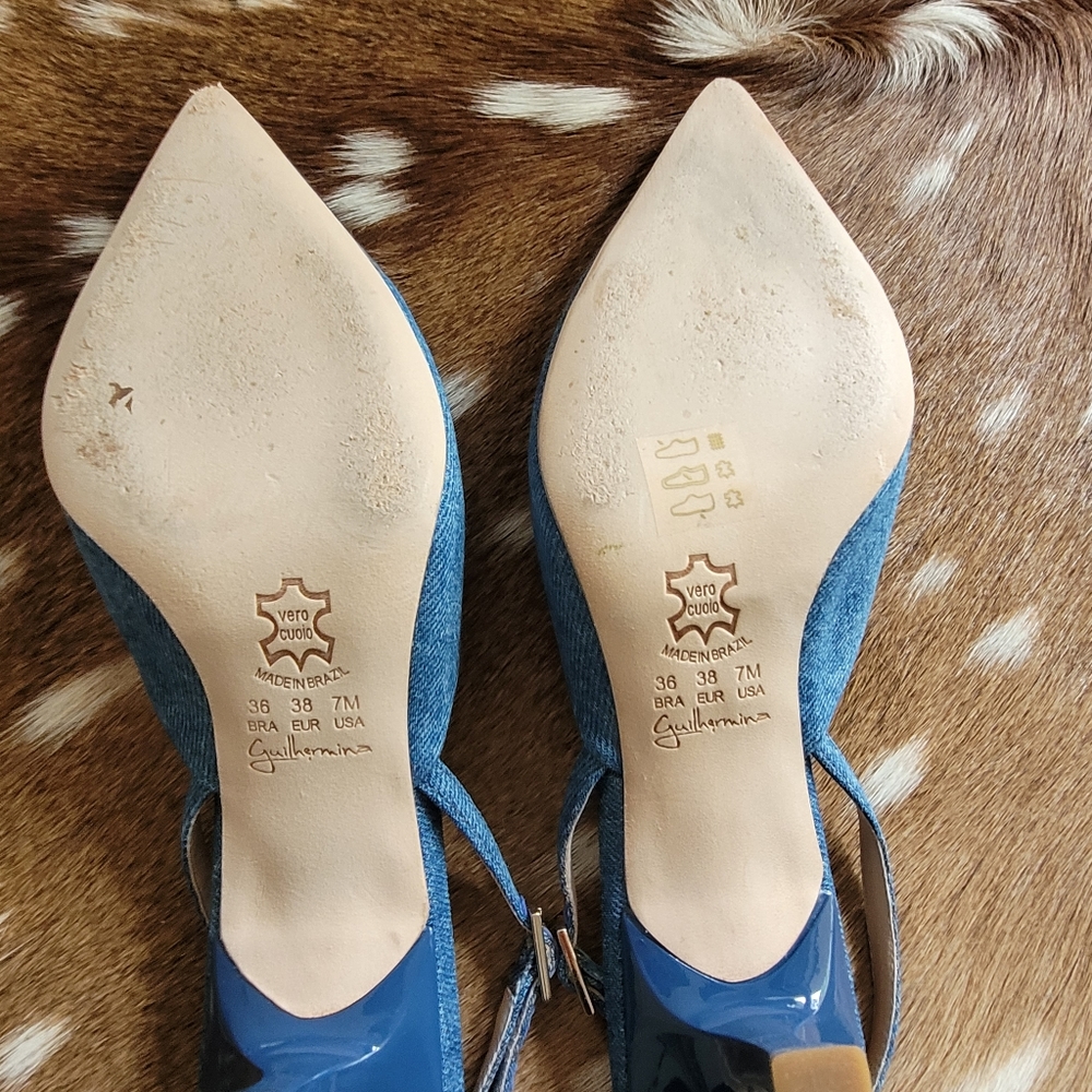 Anthropologie Guilhermina Slingback Kitten Heel in Denim - Picture 8 of 13